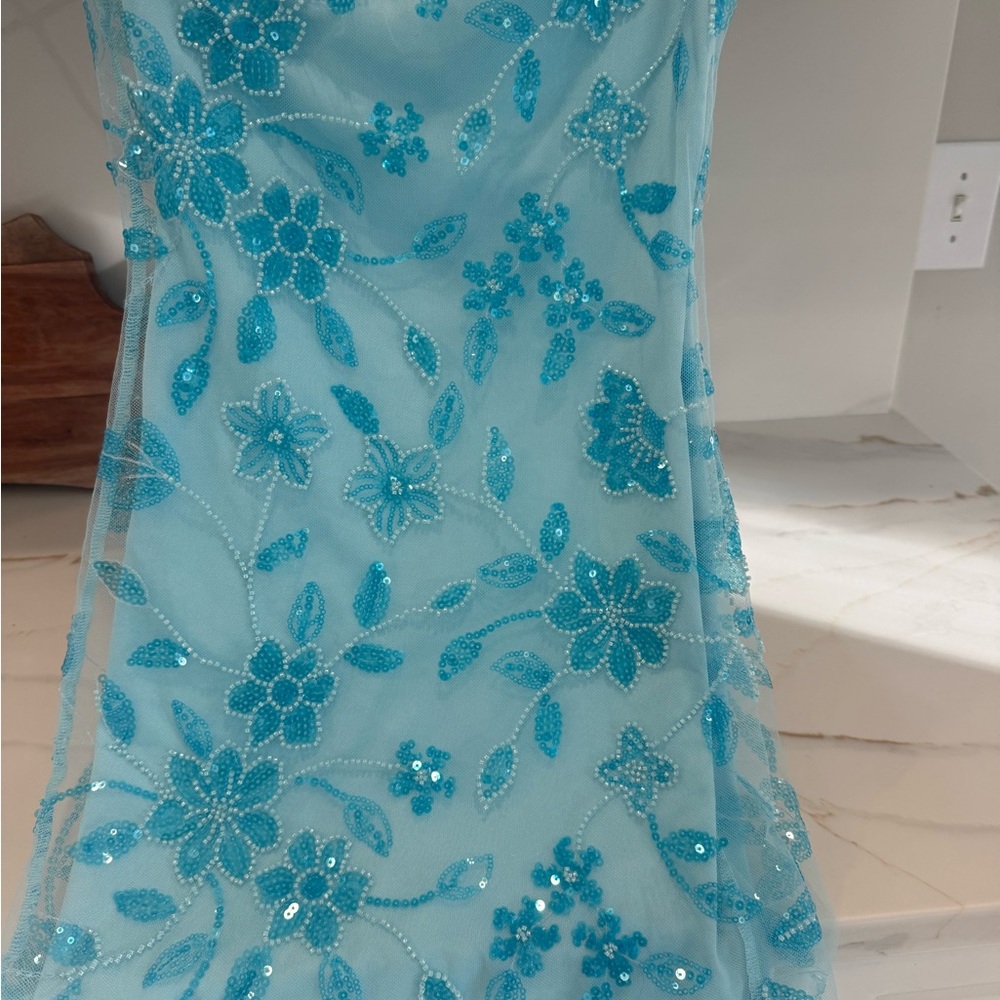 Pepper mayo Elegant Blue Floral Dress